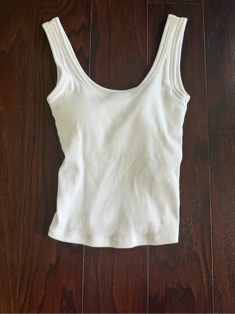 Abercrombie & Fitch White Ribbed Scoop Tank